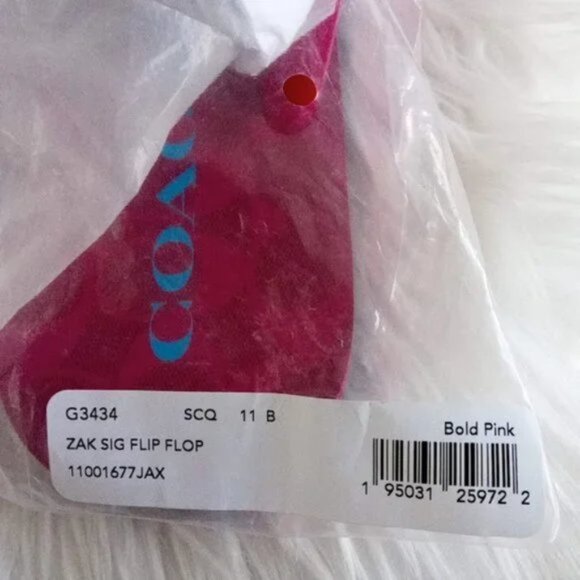 Coach Signature Monogram Bold Pink Zak Flip Flops Slippers Women Size US 11 - Picture 12 of 17